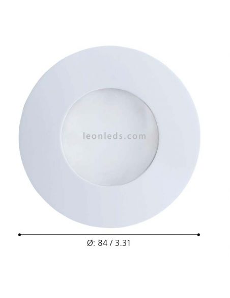 Dimensions Margo GU10 lampe encastrable blanche ronde Eglo | Éclairage LeonLeds