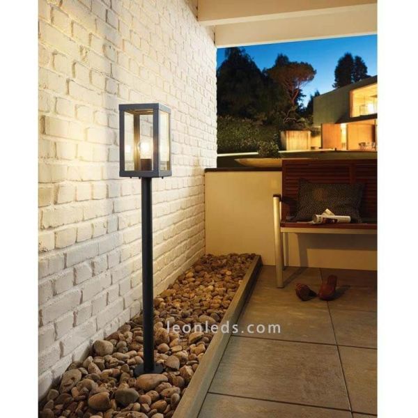 Baliza exterior de acero E27 Alamonte foto de ambiente Eglo Ilumnación | LeonLeds Iluminación