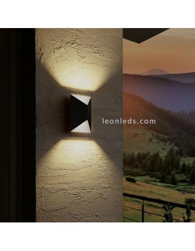 Aplique LED Predazzo exterior geométrico antracita y blanco Eglo Iluminación | LeónLeds Iluminación