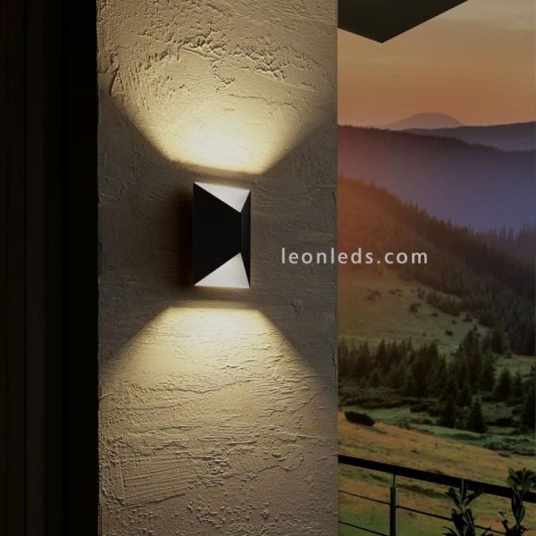 Aplique LED Predazzo exterior geométrico antracita y blanco Eglo Iluminación | LeónLeds Iluminación
