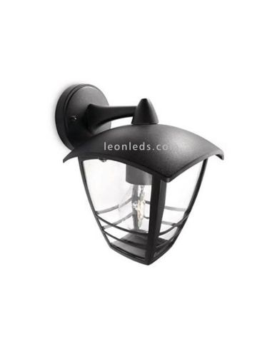 E27 aplique preto de parede MyGarden Creek para exterior não incluído Philips | Leon Iluminação LED