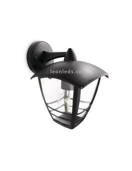 Applique murale d'extérieur E27 noire MyGarden Creek ampoule non incluse Philips | Éclairage LeonLeds