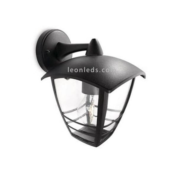 Aplique E27 exterior negro MyGarden Creek bombilla no incluida Philips | LeónLeds Iluminación