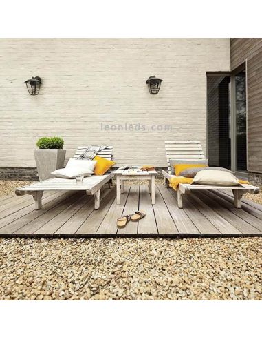 Aplique E27 exterior negro MyGarden Creek decorativo Philips | LeónLeds Iluminación