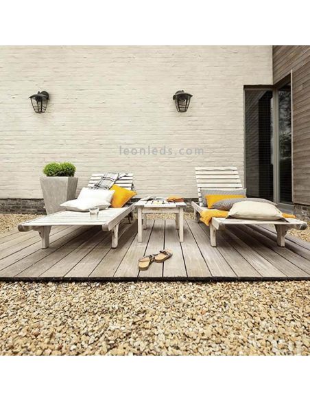 Aplique E27 exterior negro MyGarden Creek decorativo Philips | LeónLeds Iluminación