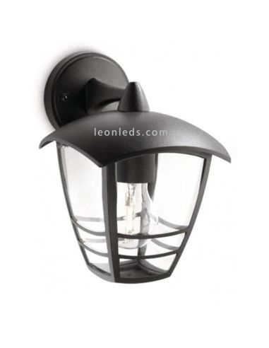 Aplique E27 exterior negro MyGarden Creek Philips | LeónLeds Iluminación