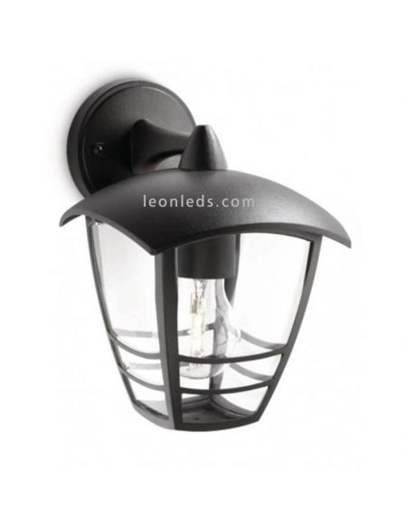 Aplique E27 exterior negro MyGarden Creek Philips | LeónLeds Iluminación