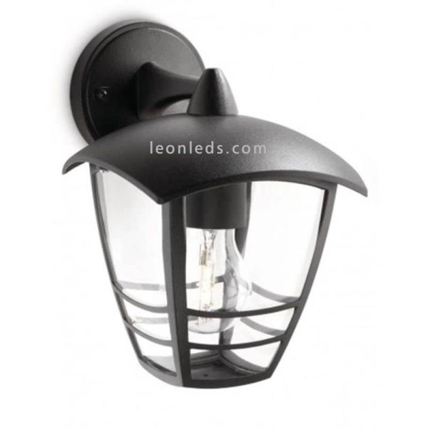 Aplique E27 exterior negro MyGarden Creek Philips | LeónLeds Iluminación