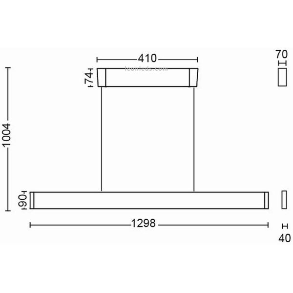 Dimensiones Lámpara de techo LED Ensis Hue 2X39W 4090331P9 Philips Hue | LeonLeds