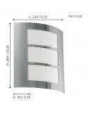 Dimensiones Aplique E27 City exterior sin sensor acero inoxidable  Eglo Iluminación | LeónLeds Iluminación