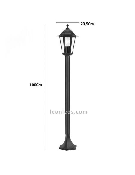 Farola de exterior aluminio 1xE27 serie Laterna dimensiones marca Eglo Iluminación | LeonLeds Iluminación