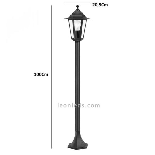 Farola de exterior aluminio 1xE27 serie Laterna dimensiones marca Eglo Iluminación | LeonLeds Iluminación