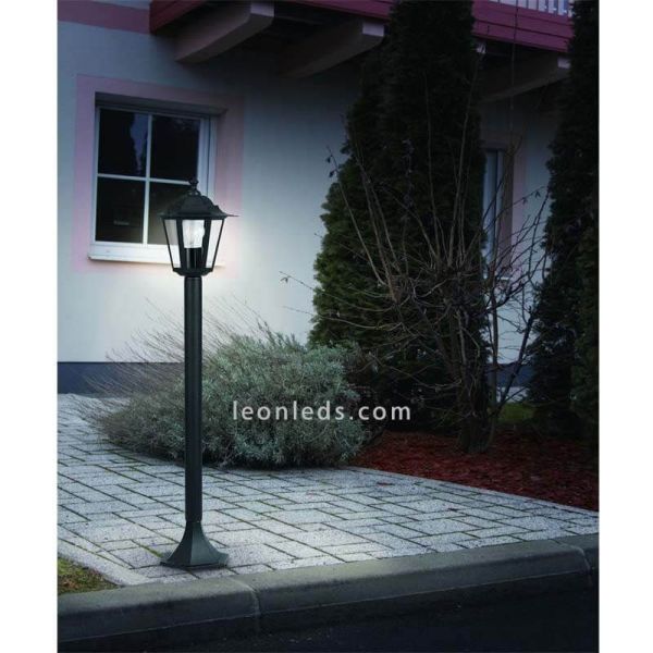 Farola exterior aluminio 1xE27 Laterna foto de ambiente Eglo Iluminación | LeonLeds Iluminación