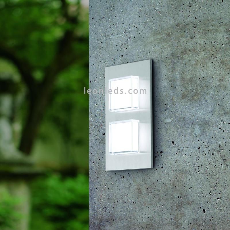 Aplique LED de pared Pias para exterior rectangular | Leonleds.com