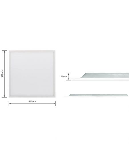 Dimensões do Painel LED 60X60 39W IP20 3500Lm UGR19 EBP66L35N-E1 EBP66L35C-E1 Luceco | leonleds