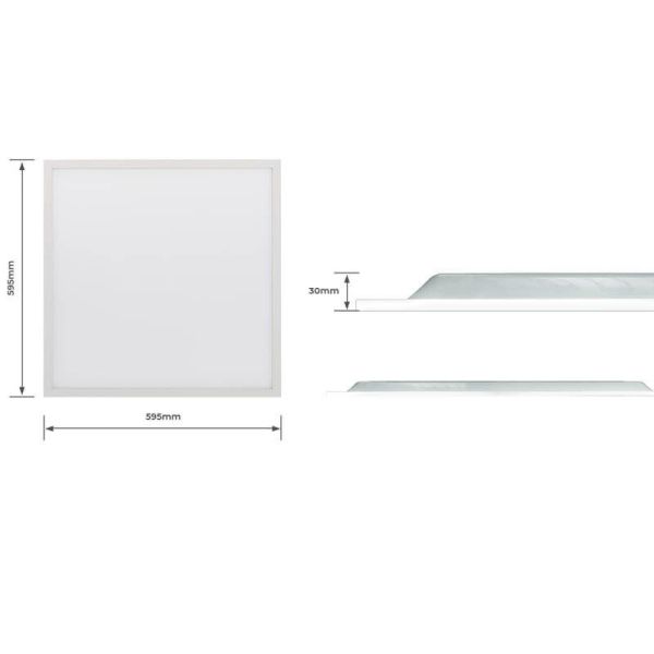Dimensiones de Panel LED 60X60 39W IP20 3500Lm UGR19 EBP66L35N-E1 EBP66L35C-E1 Luceco | LeonLeds