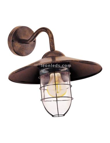 Aplique de pared exterior cobre antiguo bombilla E27 Melgoa Eglo Iluminación | LeónLeds Iluminación
