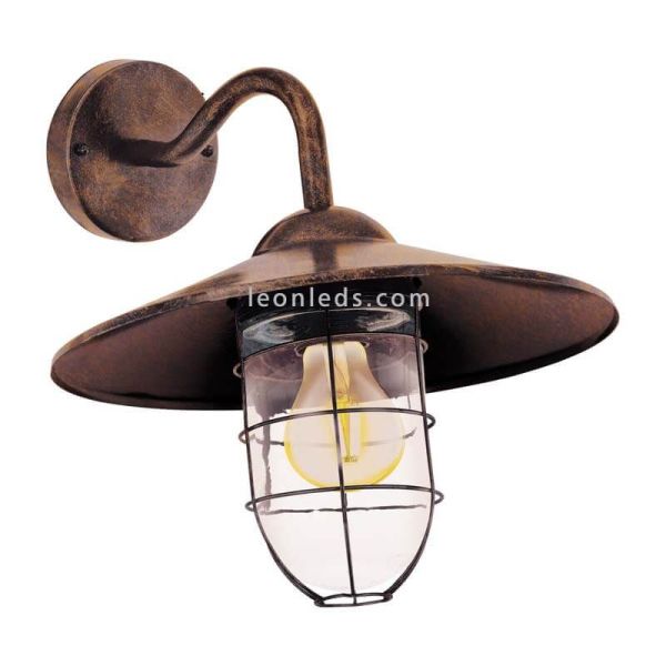 Applique d'extérieur en cuivre antique avec ampoule E27 Melgoa Eglo Iluminación | Éclairage LeonLeds