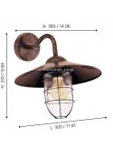 Aplique de parede exterior cobre antigo cor E27 lâmpada dimensões Melgoa marca Eglo Iluminación | Leon Iluminação LED