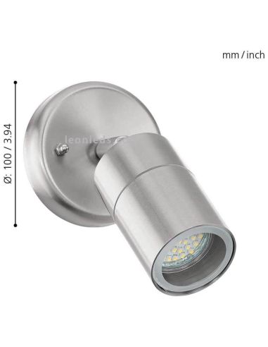 Dimensiones foco de pared GU10 Stockholm exterior orientable Eglo Iluminación | LeónLeds Iluminación