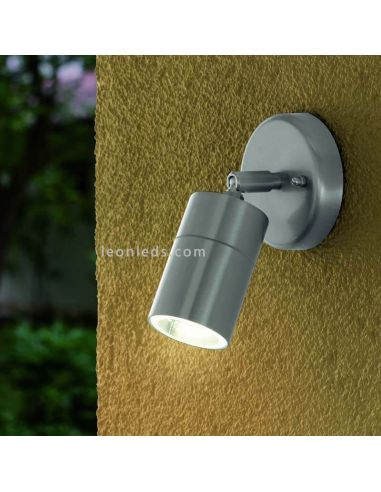 Foco de pared GU10 Stockholm exterior orientable acero Eglo Iluminación | LeónLeds Iluminación