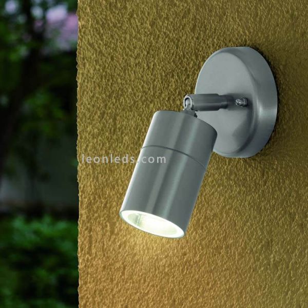 Foco de pared GU10 Stockholm exterior orientable acero Eglo Iluminación | LeónLeds Iluminación