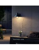 Aplique de pared para zonas de exterior de aluminio negro E27 serie Hoverfly Philips | LeónLeds Iluminación