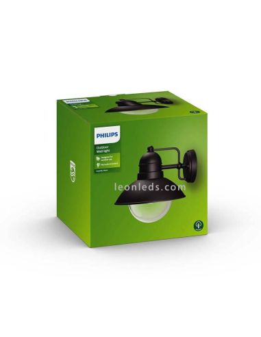 Luz de parede externa de alumínio preto E27 foto Hoverfly do pacote Philips | Leon Iluminação LED