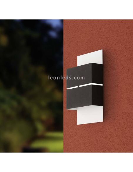 Aplique LED de pared Kibea antracita y blanco moderno Eglo iluminación| LeónLeds Iluminación |