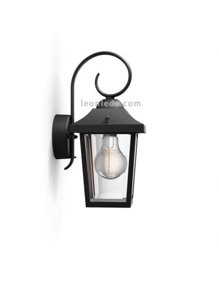 Lâmpada de parede clássica para exterior com casquilho E27 Buzzard Philips | Leon Iluminação LED
