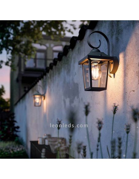 Aplique para ambientes de exterior estilo clásico E27 serie Buzzard marca Philips | LeonLeds Iluminación