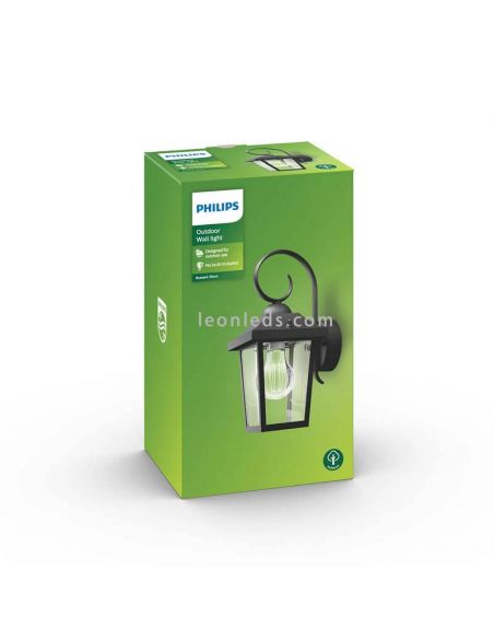 Applique murale d'extérieur vintage classique E27 Buzzard Philips package photo | Éclairage LeonLeds