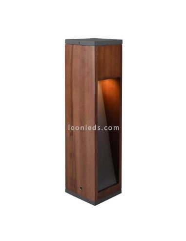 Baliza sobremuro de madera para exterior Canning 1xGU10 | LeónLeds Iluminación | lámpara rústica