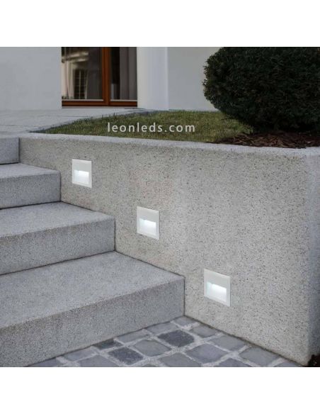 Gyrophare LED carré encastrable Zimba argent IP65 extérieur | Éclairage LeonLeds