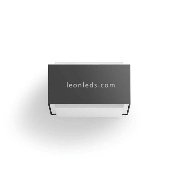 Aplique de pared cuadrado exterior E27 antracita Hedgehog Philips | LeónLeds Iluminación