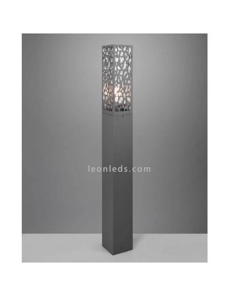 Baliza original antracita de exterior Cooper 1xE27 | LeónLeds Iluminación | lámpara de suelo abstracta pared gris