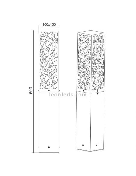 Poste exterior Cooper antracite 1xE27 | LeónIluminação Leds | medidas abstratas da lâmpada de parede