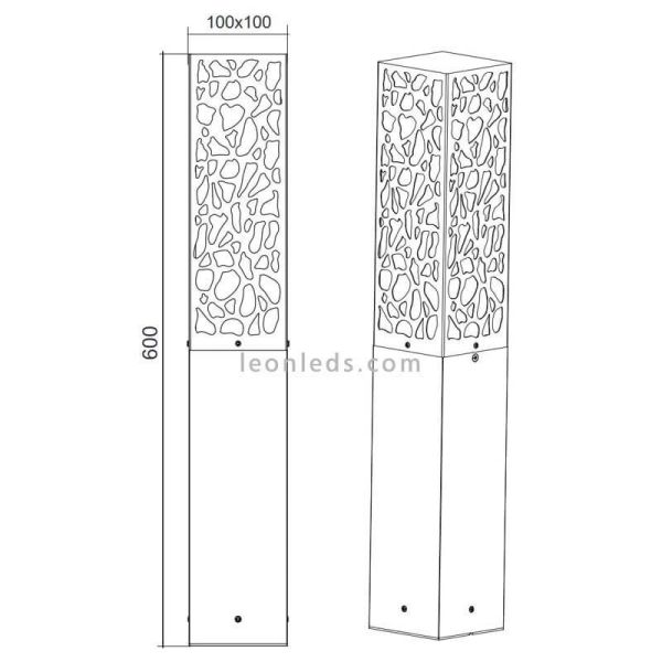 Sobremuro Cooper de exterior antracita 1xE27 | LeónLeds Iluminación | lámpara de muro abstracta medidas