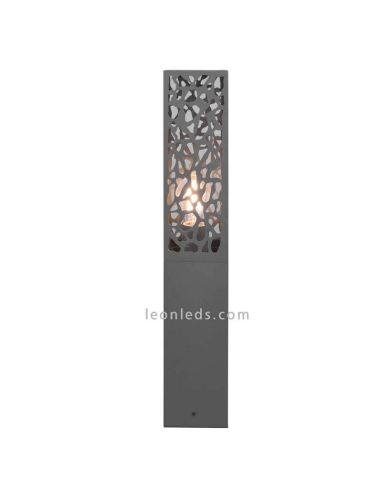 Sobremuro Cooper de exterior antracita 1xE27 | LeónLeds Iluminación | lámpara de muro abstracta encendida frontal