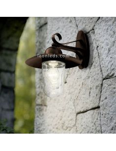 Aplique de pared E27 Milton marrón antiguo rústico  | LeonLeds Iluminación 2