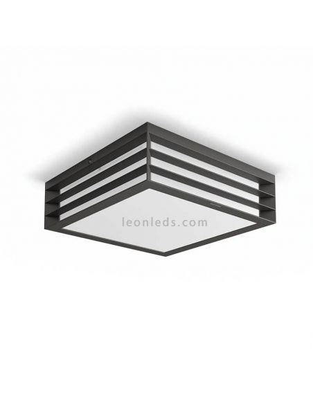 Plafón de techo exterior cuadrado E27 Moonshine Philips | LeonLeds Iluminación
