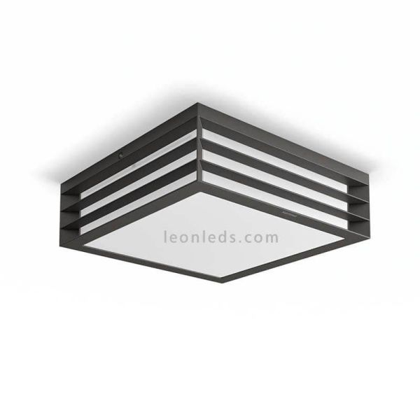 Plafón de techo exterior cuadrado E27 Moonshine Philips | LeonLeds Iluminación