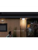 Candeeiro de teto exterior quadrado E27 cor antracite série Moonshine marca Philips | LeonLeds Iluminação