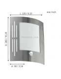 Dimensiones aplique City E27 decorativocon sensor de movimiento Eglo Iluminación  | LeonLeds Iluminación