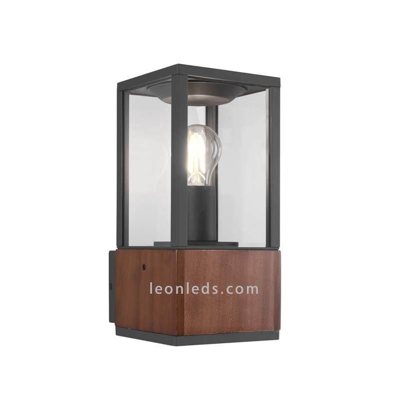 Aplique para exterior de madera rústico Garonne 1xE27 de Trio Lighting