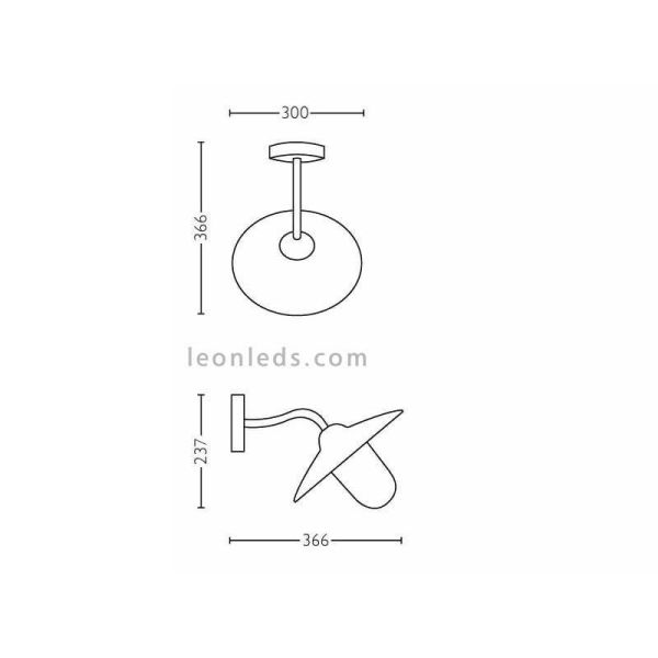 Applique d'extérieur aluminium ampoule E27 IP44 Dimensions Hamac Marque Philips | Éclairage LeonLeds