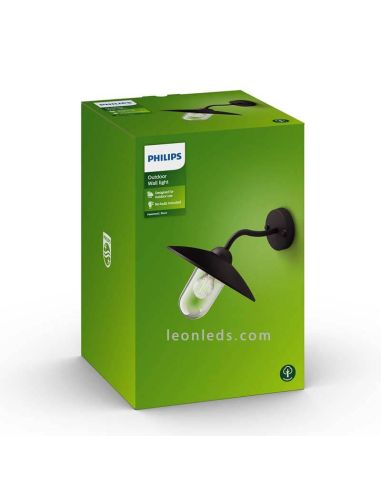 Aplique exterior aluminio E27 IP44 Hammock foto del paquete marca Philips | LeonLeds Iluminación