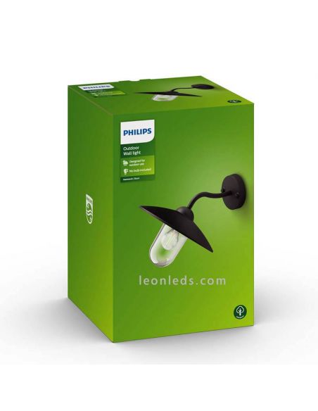 Applique d'extérieur aluminium E27 IP44 Hammock photo de l'emballage de la marque Philips | Éclairage LeonLeds