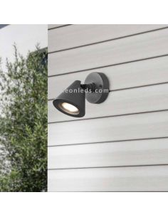 Aplique para exterior abatible antracita de aluminio Kaveri 1XGU10 | LeónLeds Iluminación | campana 2