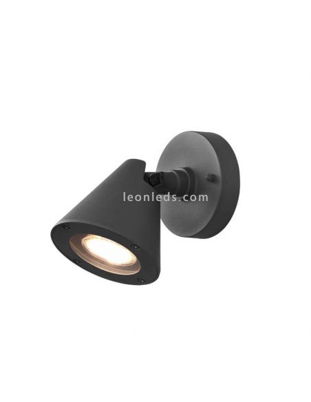 Aplique para exterior abatible antracita de aluminio Kaveri 1XGU10 | LeónLeds Iluminación | campana